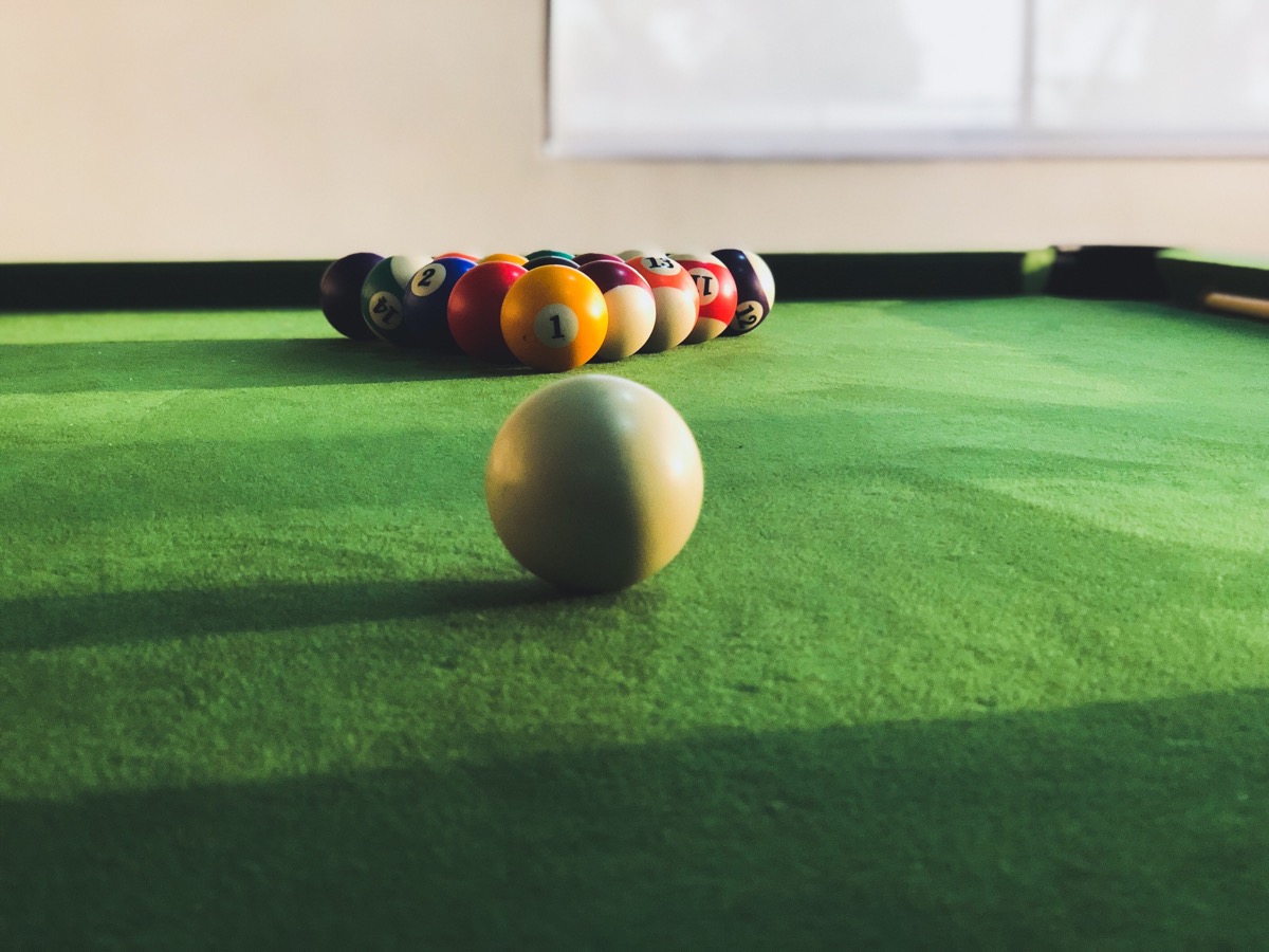 Collision élastique : billard